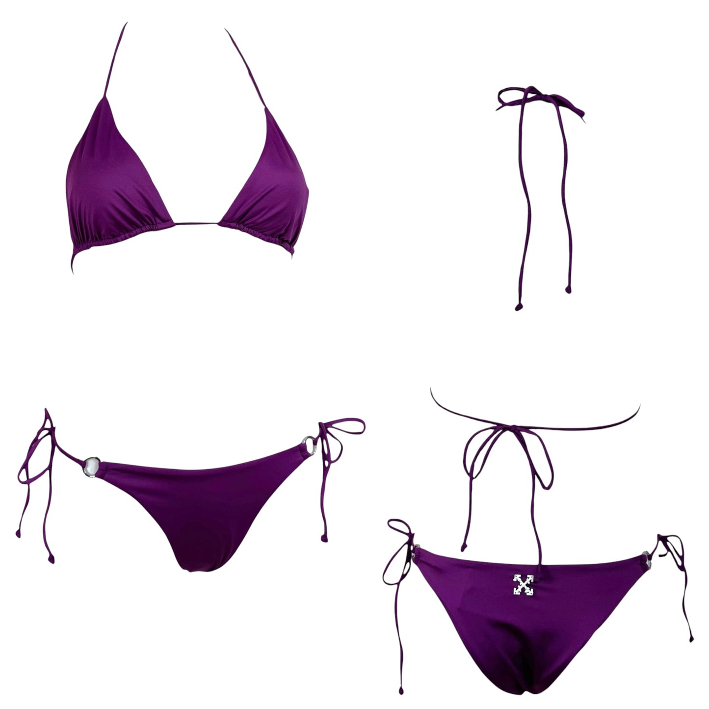 Off-White 2022 Purple Logo Bikini Set NEW