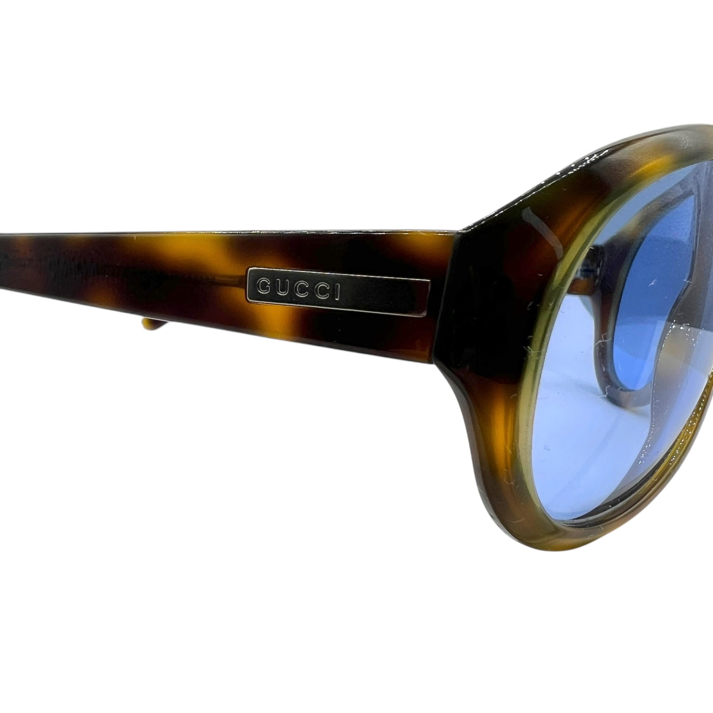 Gucci GG 1422/S Tortoise Blue Lens Aviator Sunglasses