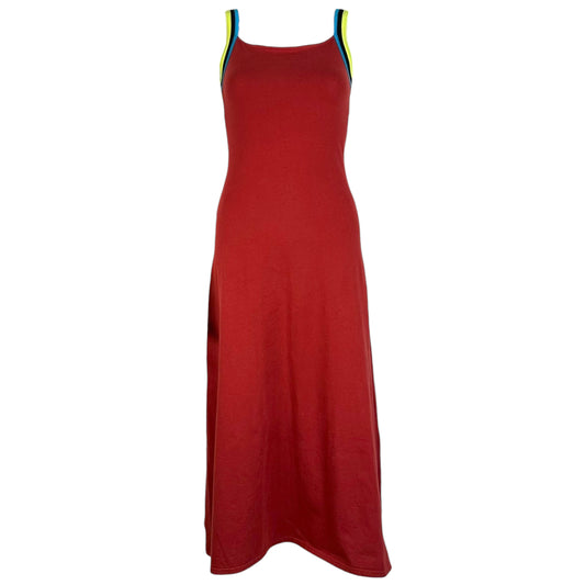 Jean Paul Gaultier JPG Burgundy Maxi Dress w/ Neon Straps