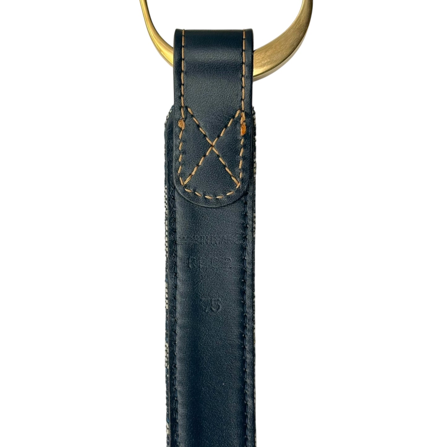 Christian Dior Navy Blue Trotter Monogram CD Logo Belt