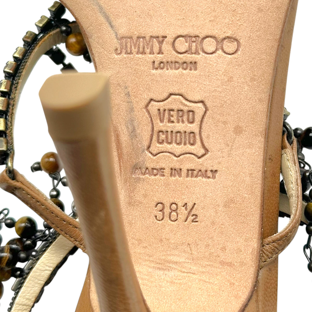 Jimmy Choo Thong Sandal Heels Turquoise Crystal Embellished