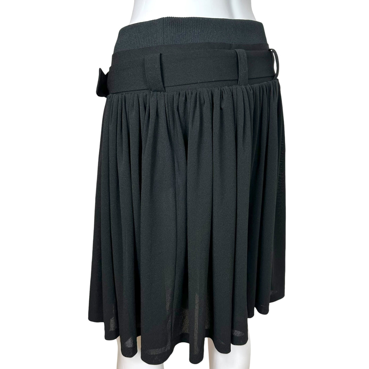 Y-3 Black Asymmetrical Belted Midi Skirt