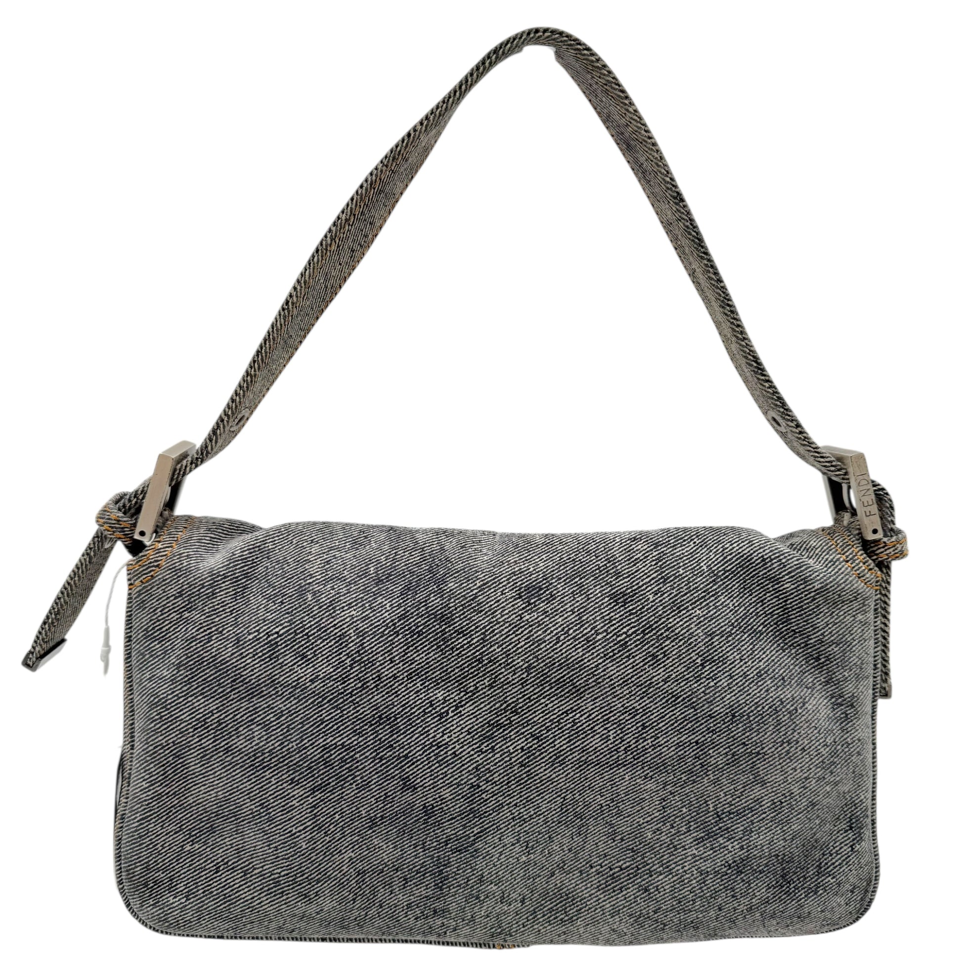 Fendi Blue 'Denim' Suede Baguette Bag - Outfit Repeater