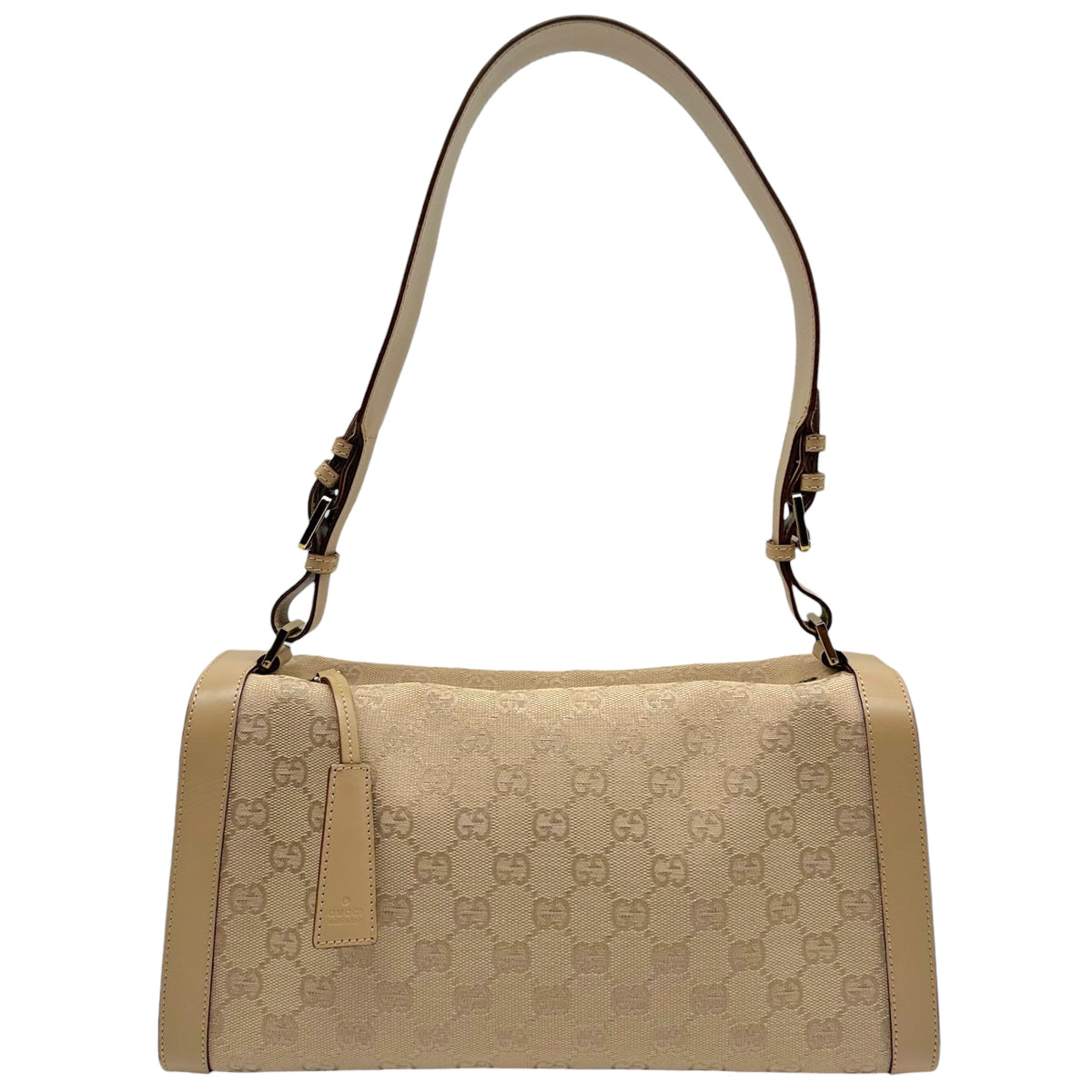Gucci Shoulder Bag Light Beige Monogram Canvas Leather