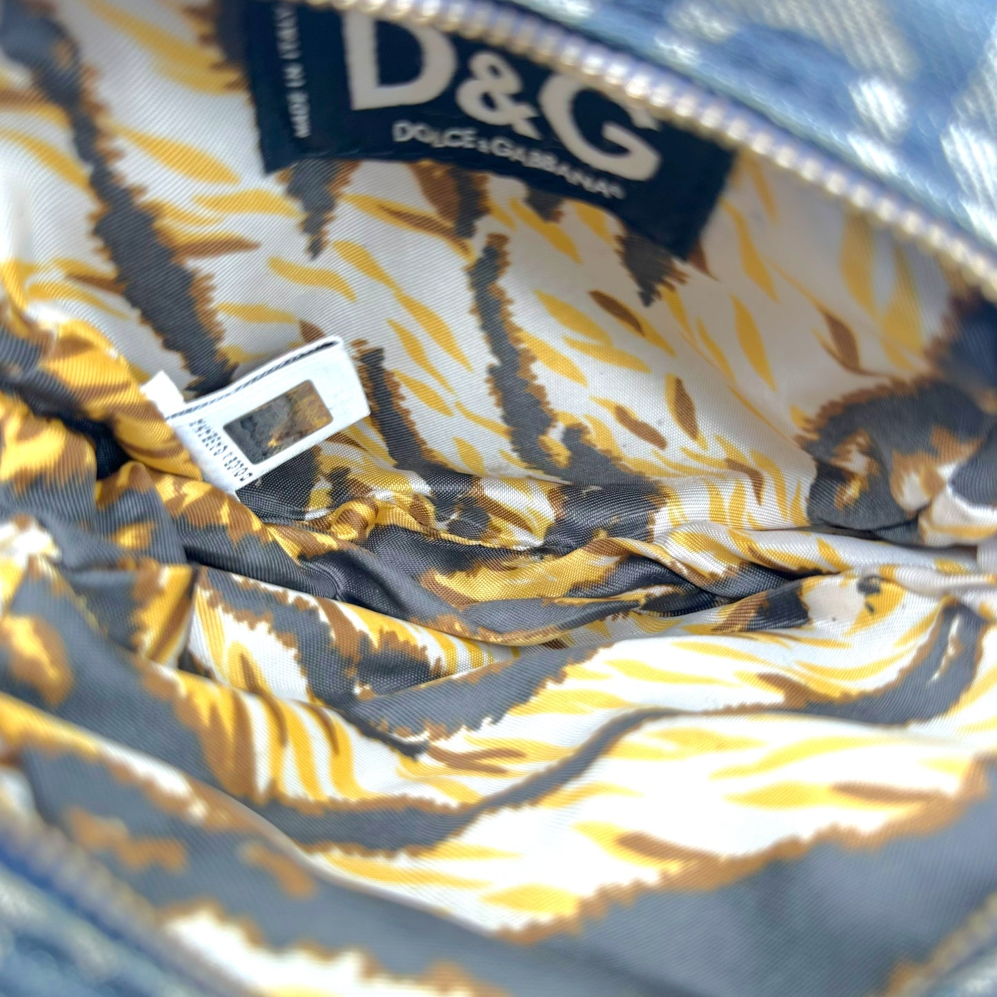 D&G Denim Logo Red Leather Mini Circle Crossbody Bag