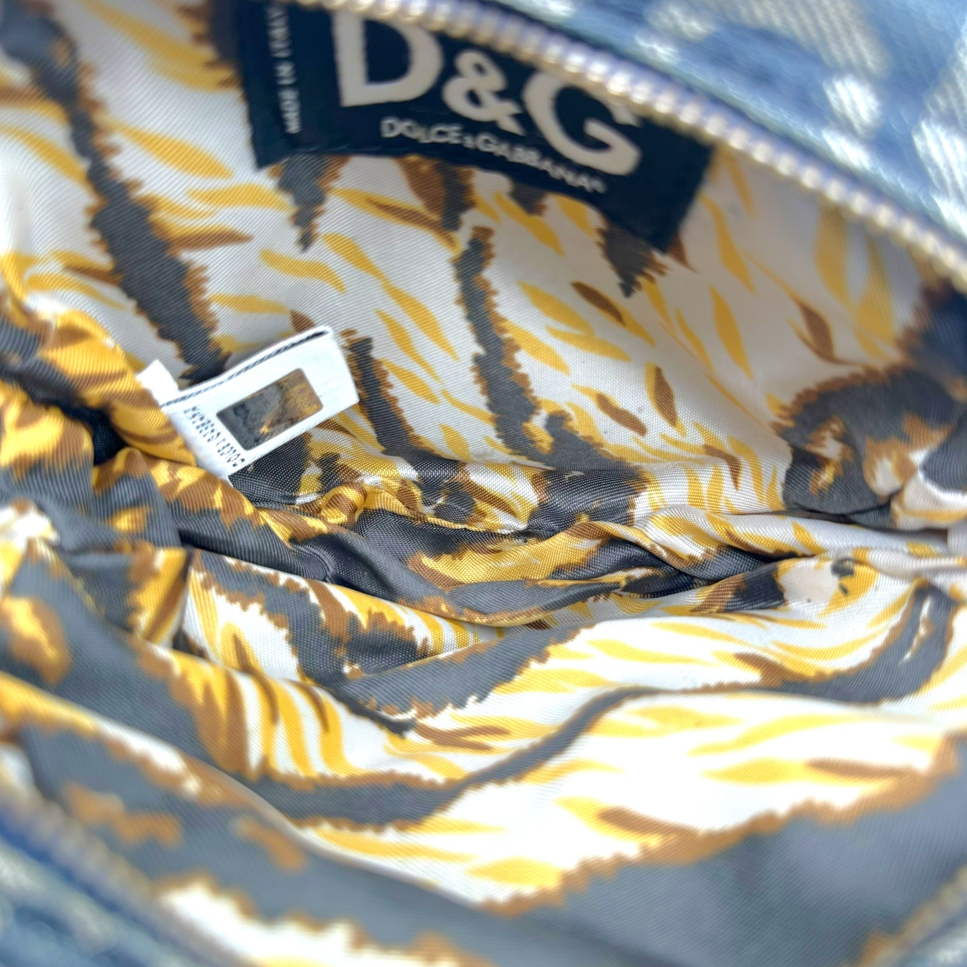 D&G Denim Logo Red Leather Mini Circle Crossbody Bag
