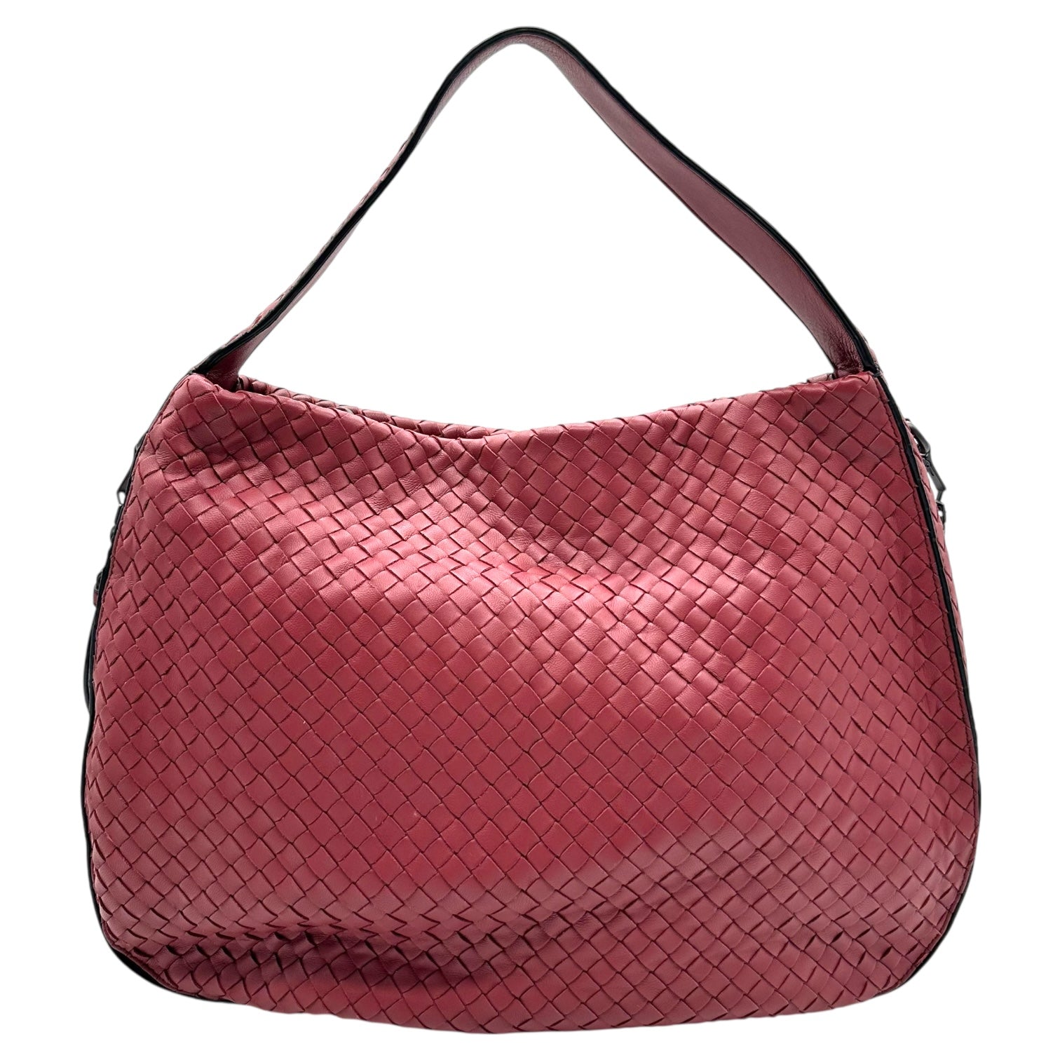 Bottega Veneta Dark Red Intrecciato 2-Way Hobo Bag - Outfit Repeater