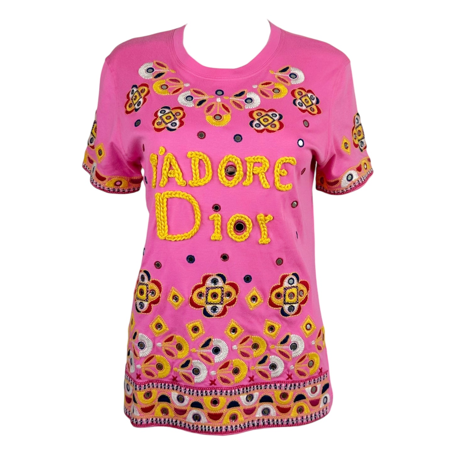 Christian Dior Pink J'Adore T-Shirt with Embroidery