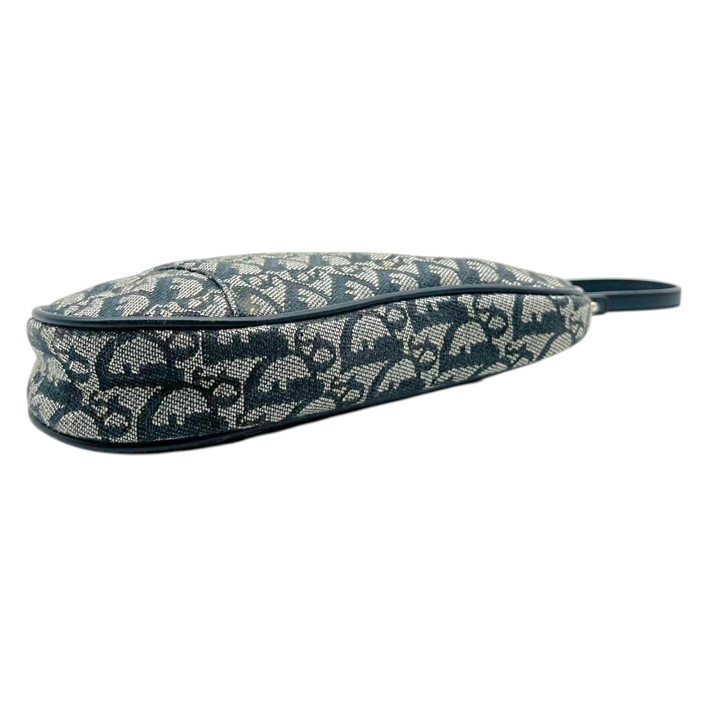 Christian Dior Mini Saddle Bag Navy Blue Trotter Monogram