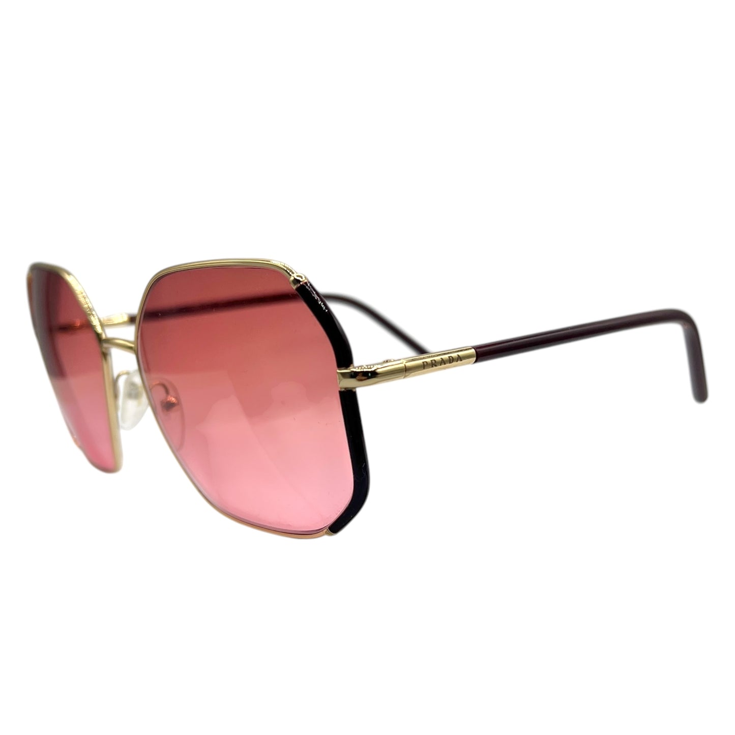 Prada 58017 Pink Oversized Retro Sunglasses w/ Case
