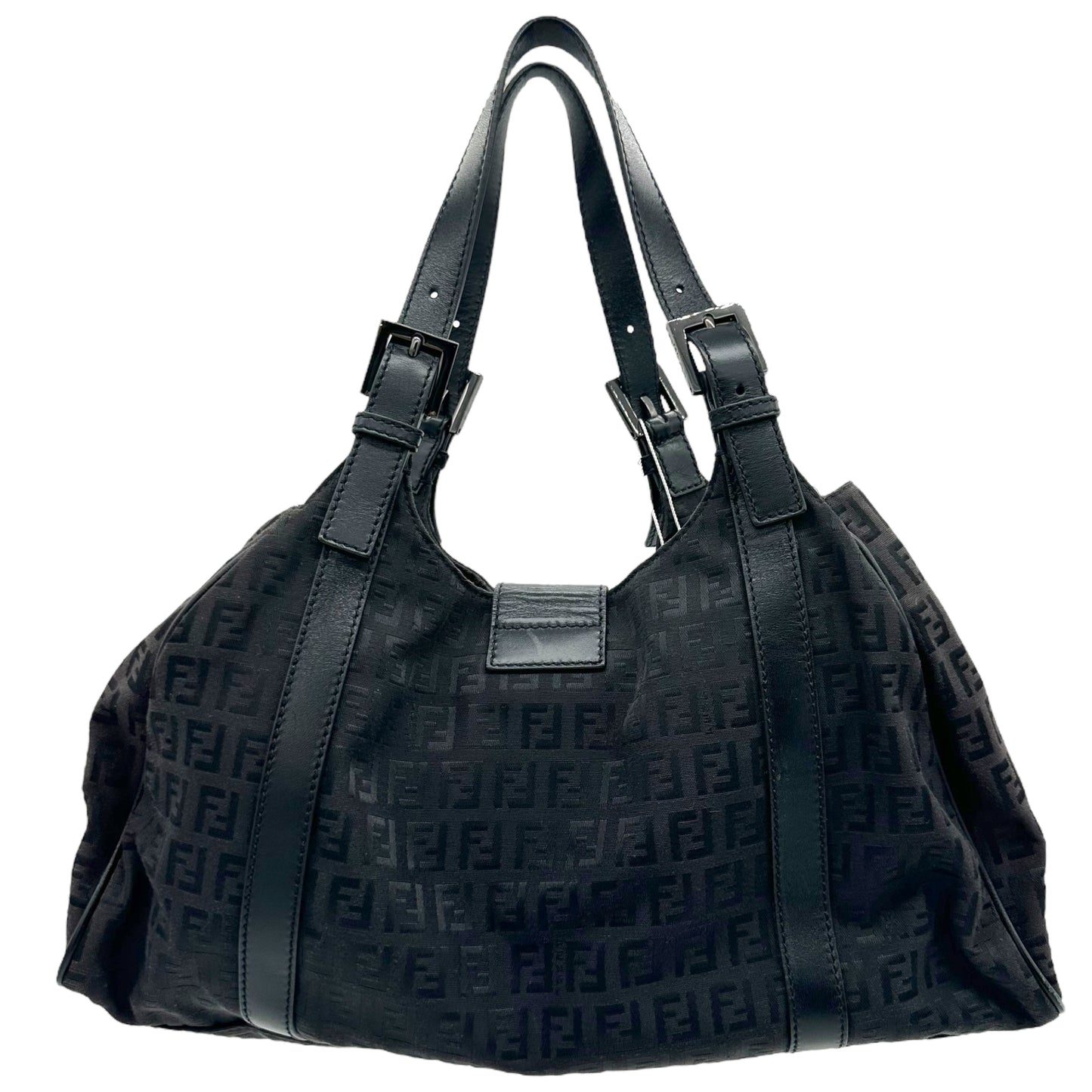 Fendi Black Zucchino Monogram Shoulder Bag