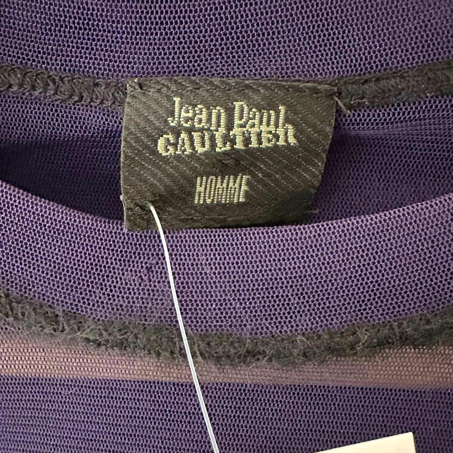 Jean Paul Gaultier Purple & Black Logo Applique Mesh Longsleeve