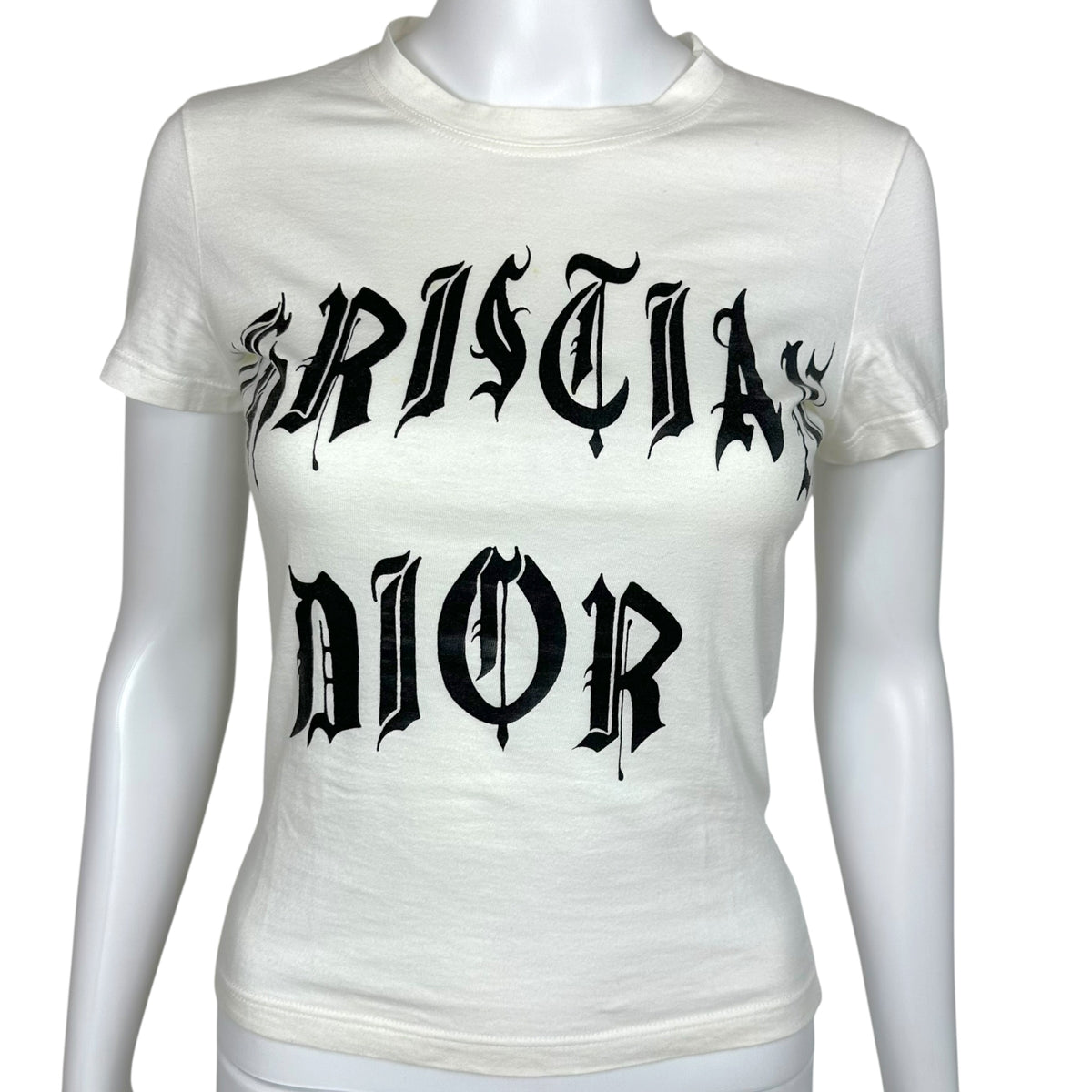 Christian Dior S/S 2002 Black & White Old English Logo T-Shirt