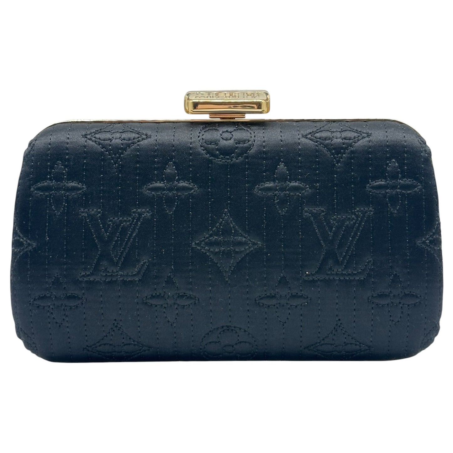 Louis Vuitton Black Gold Monogram Minaudière Clutch Bag