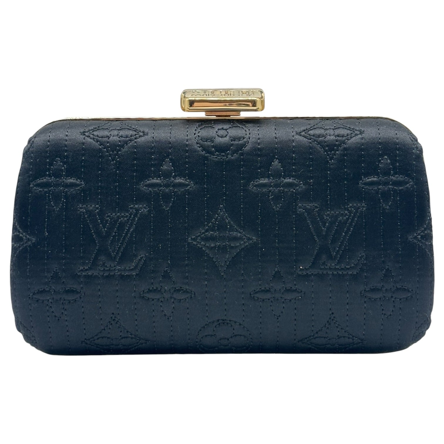Louis Vuitton Black Gold Monogram Minaudière Clutch Bag