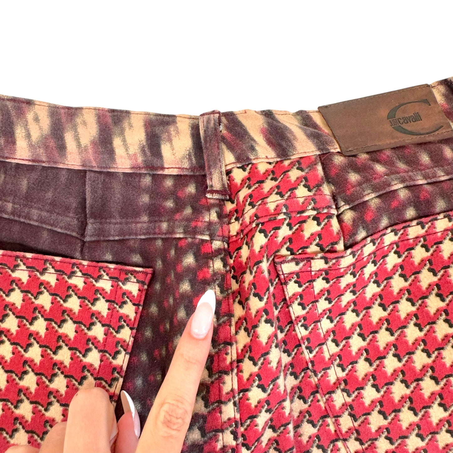 Just Cavalli Roberto Cavalli Burgundy Psychedelic Swirl Print Jeans