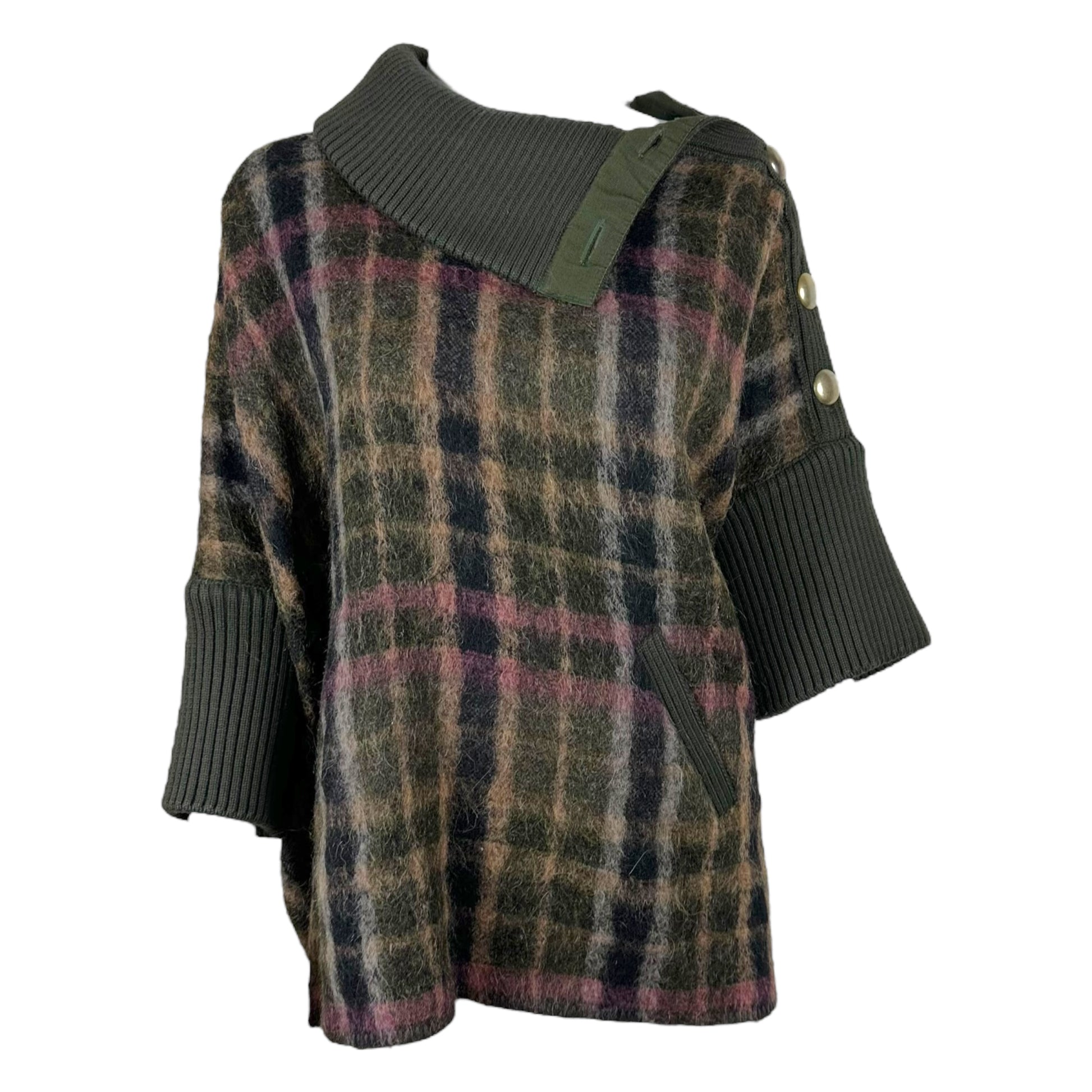 D&G Dolce & Gabbana Plaid Wool Poncho Top - Outfit Repeater