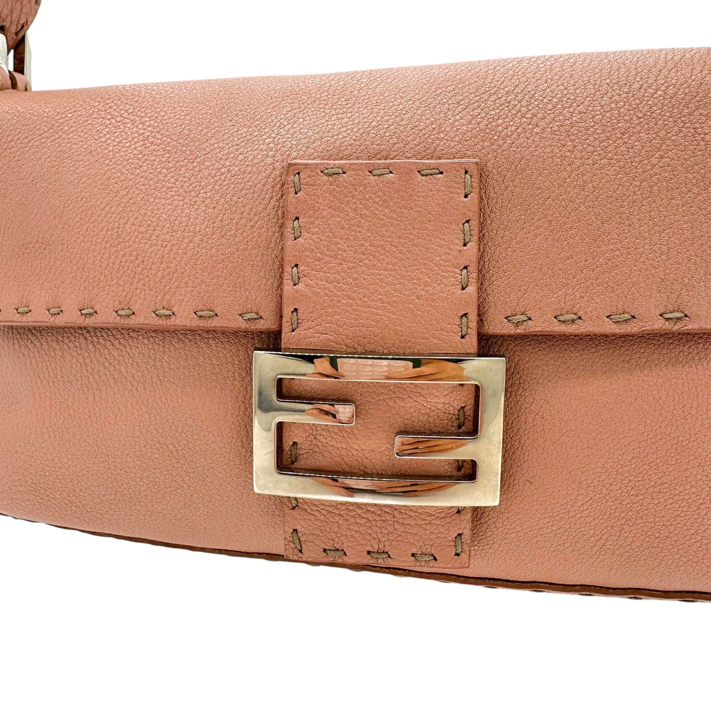 Fendi Selleria Pink Leather Baguette Bag - Outfit Repeater