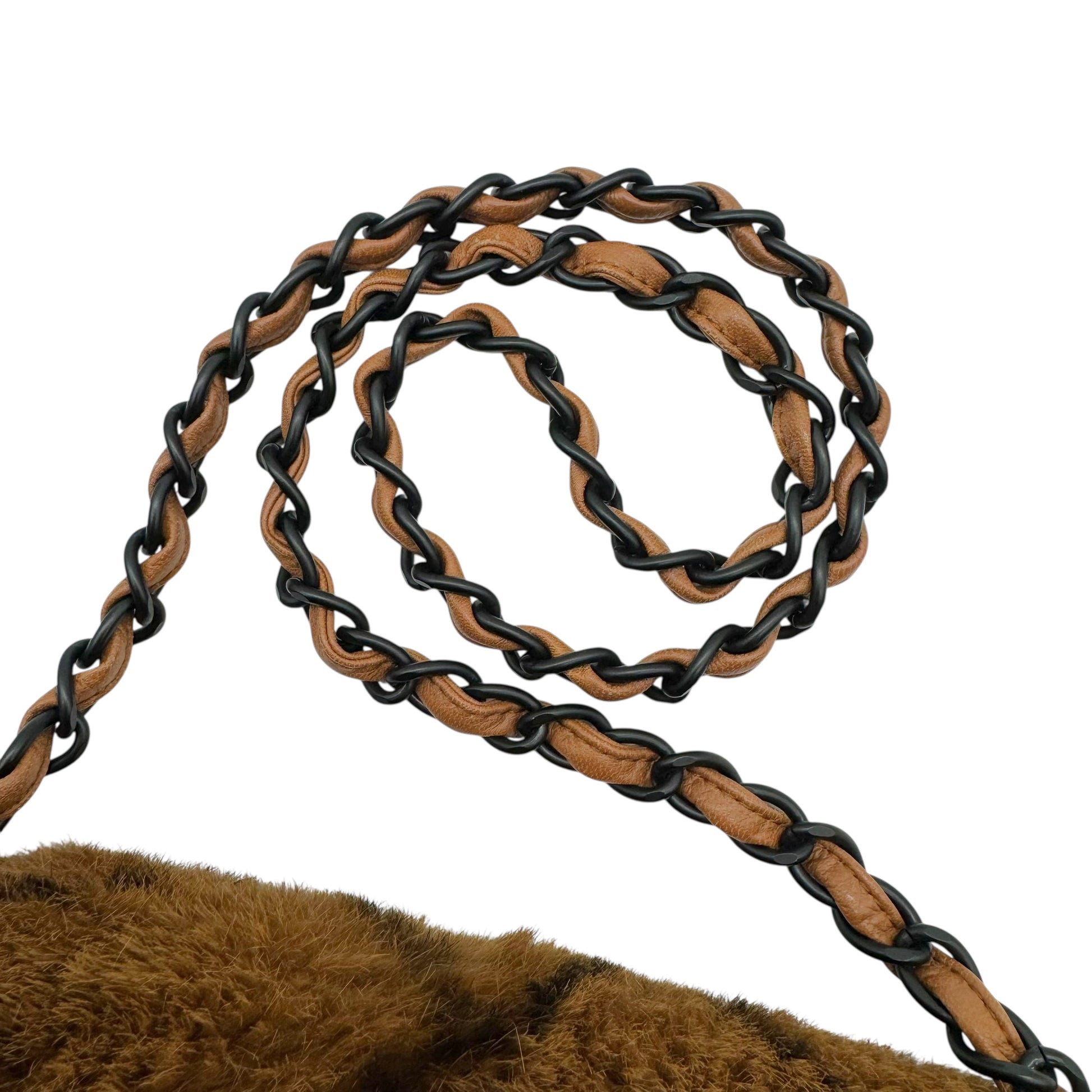 Chanel Brown & Black Rabbit Fur Matelasse Flap Bag 2000-02 - Outfit Repeater