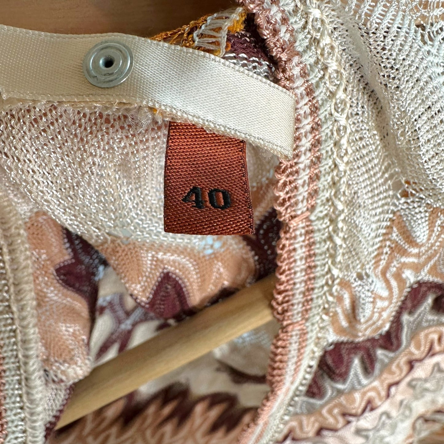 Missoni Ivory Orange Chevron Knit Longsleeve Mini Dress