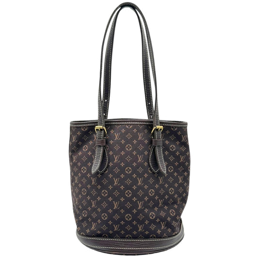 Louis Vuitton Brown Lin Monogram Petit Bucket Shoulder Bag