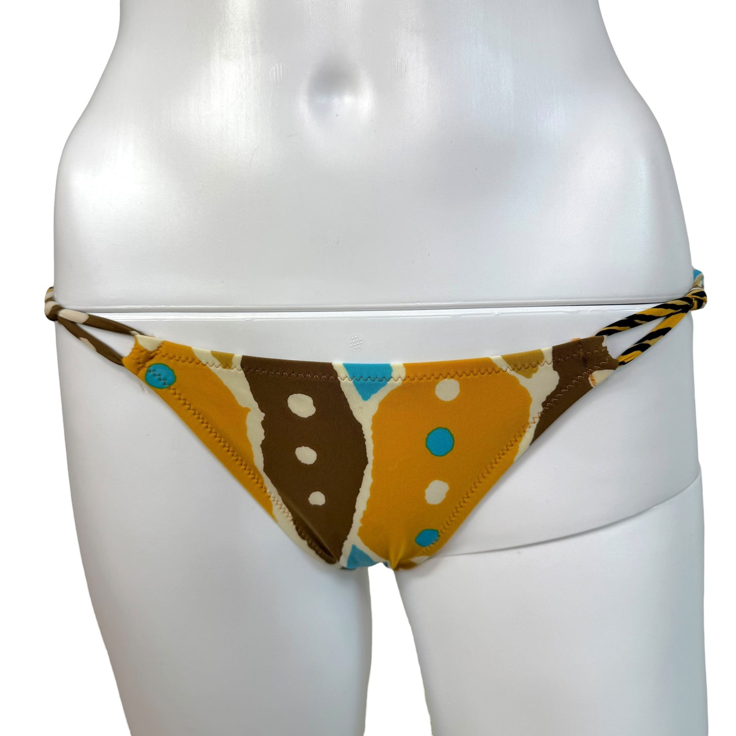 Dolce & Gabbana Bikini Set Turquoise Brown Printed Rhinestone