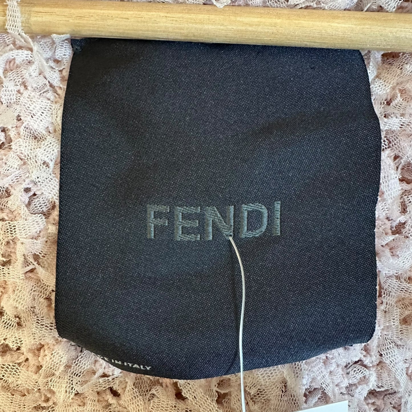 Fendi Pink Rabbit Fur Trim Cropped Knit Cardigan