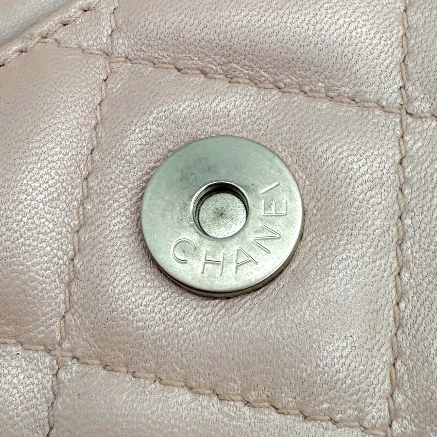 Chanel Light Pink Lambksin Matelasse Mini Bracelet Bag 2000-02 - Outfit Repeater