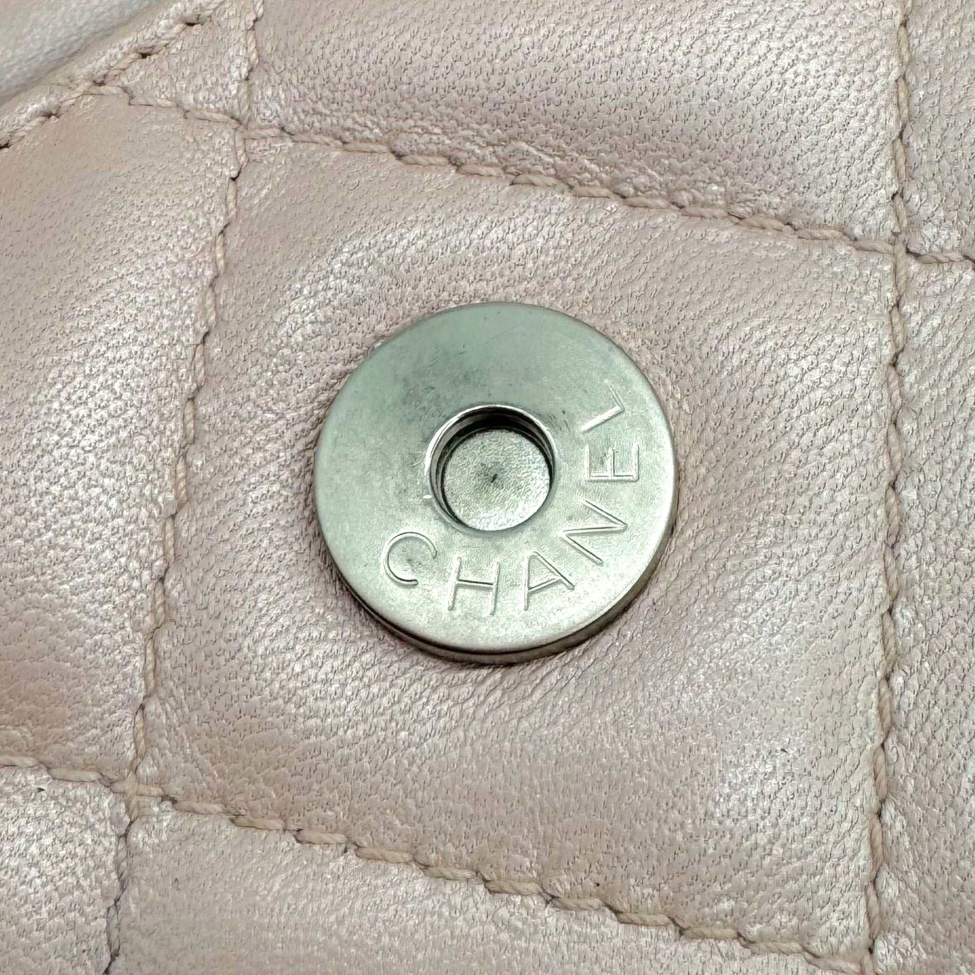 Chanel Light Pink Lambksin Matelasse Mini Bracelet Bag 2000-02 - Outfit Repeater