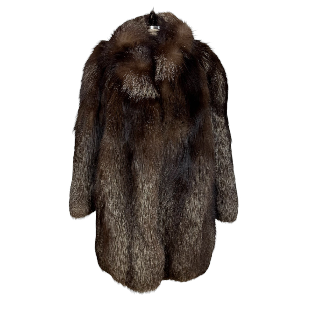 Saga Fox Mid-Length Coat Silver Brown Fox Fur