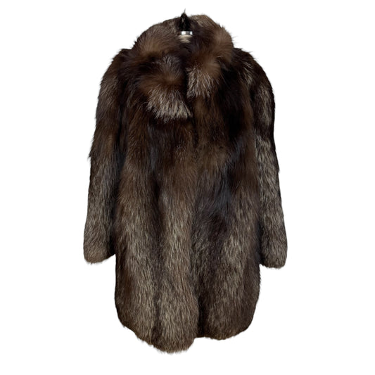 Saga Fox Mid-Length Coat Silver Brown Fox Fur