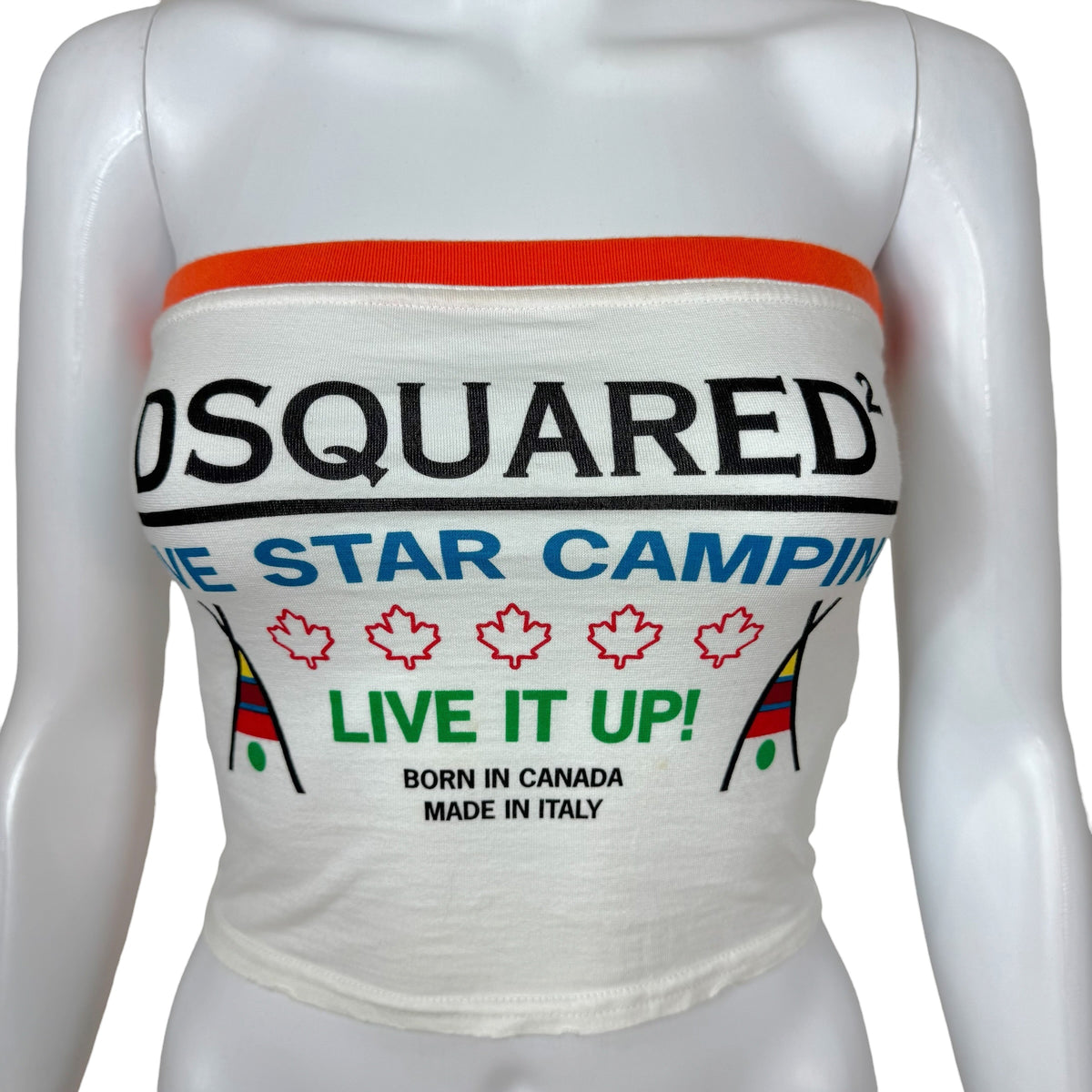 Dsquared2 Five Star Camping Logo Graphic Cropped Tube Top