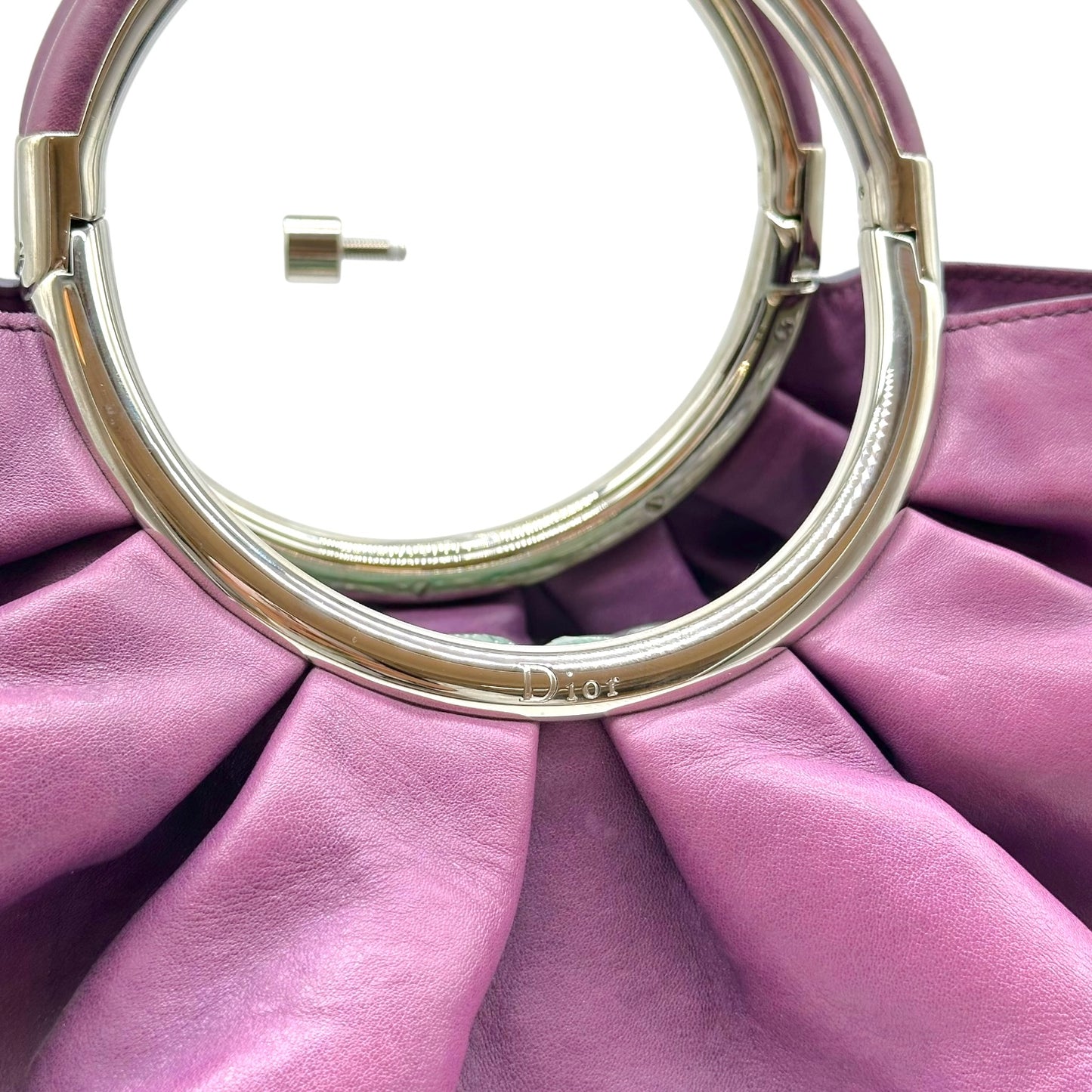 Christian Dior 2008 Purple Leather Babe Metal Top-Handle Handbag