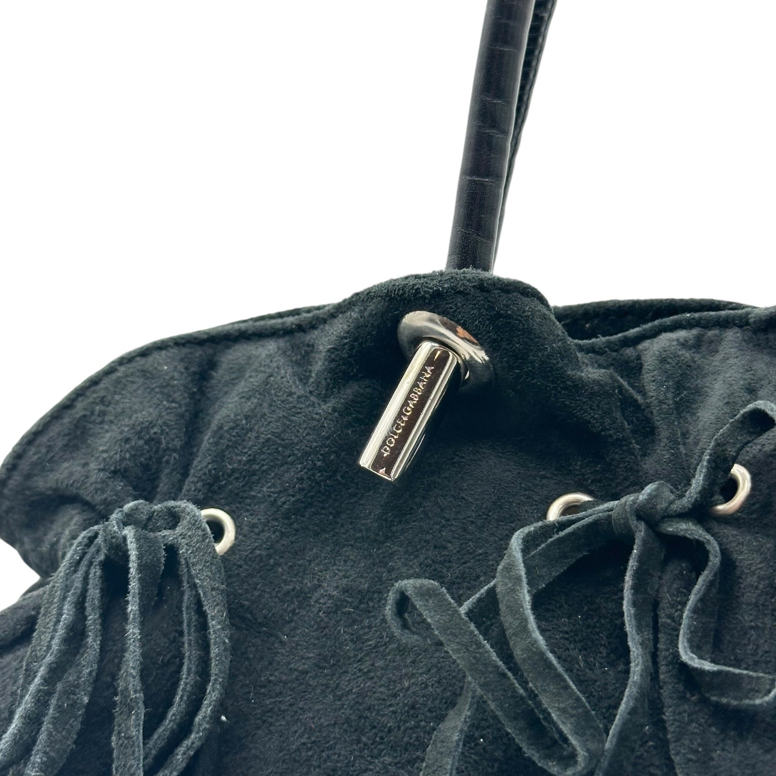 Dolce & Gabbana Black Suede Bow Embellished Mini Bag - Outfit Repeater