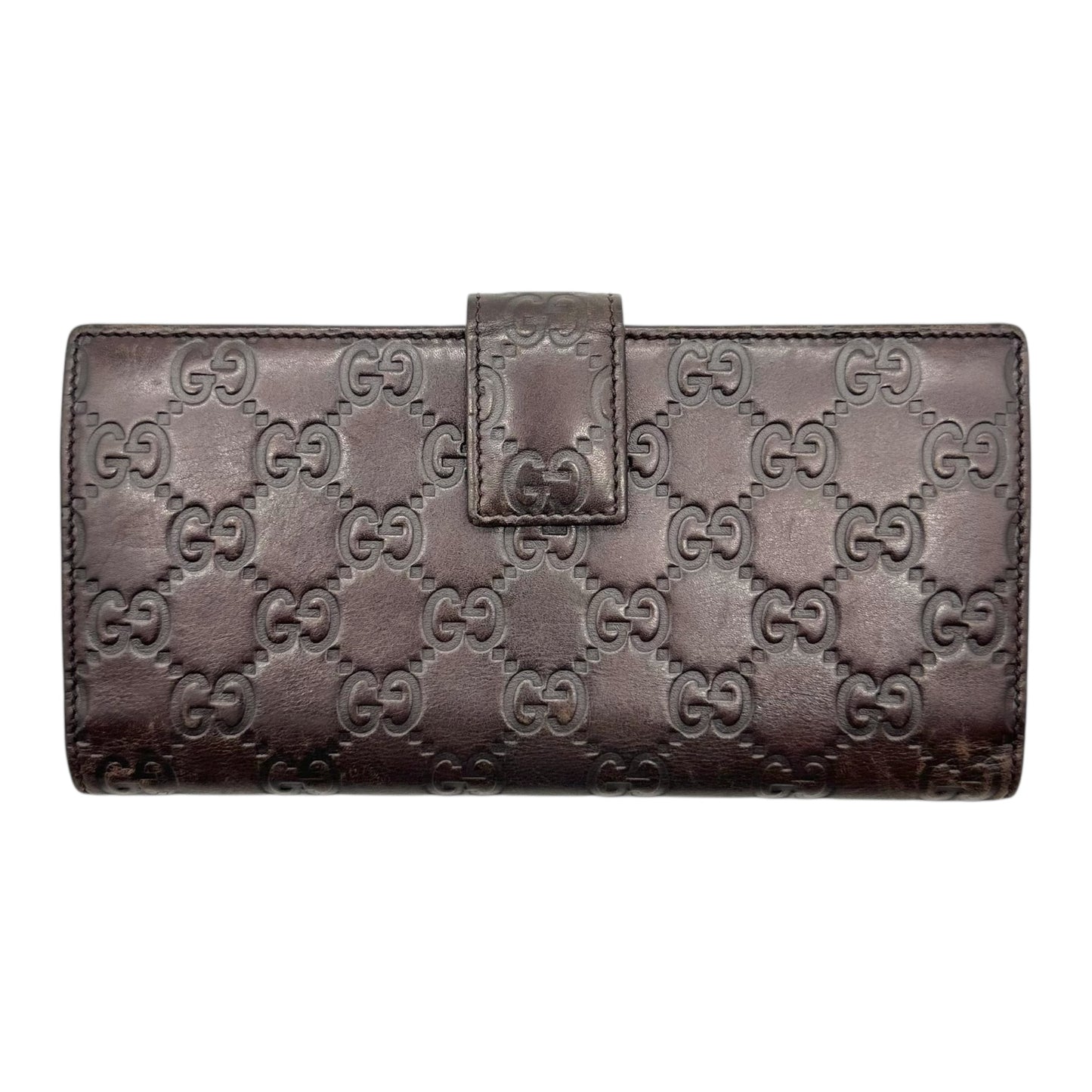 Gucci Brown Guccissima Embossed Monogram Long Wallet - Outfit Repeater