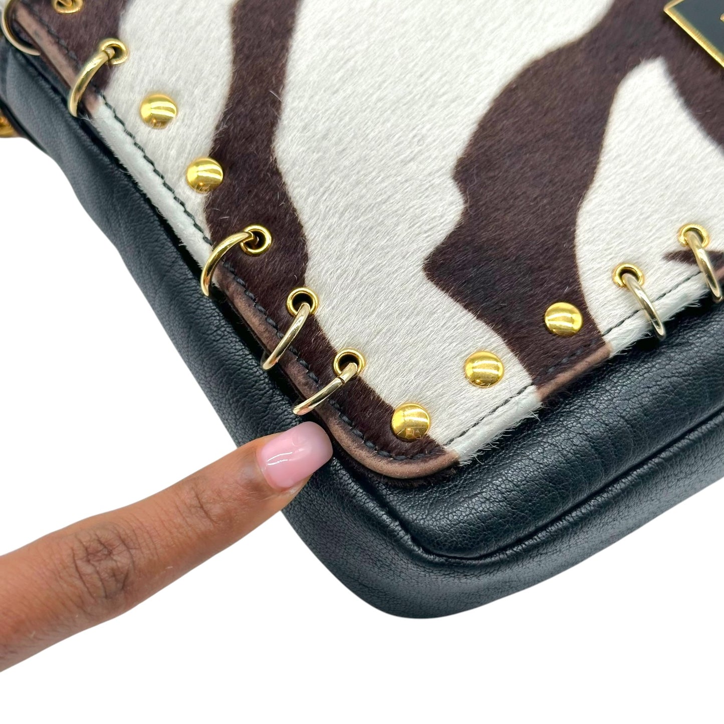 Emilio Pucci Zebra Print Ponyhair Shoulder Bag