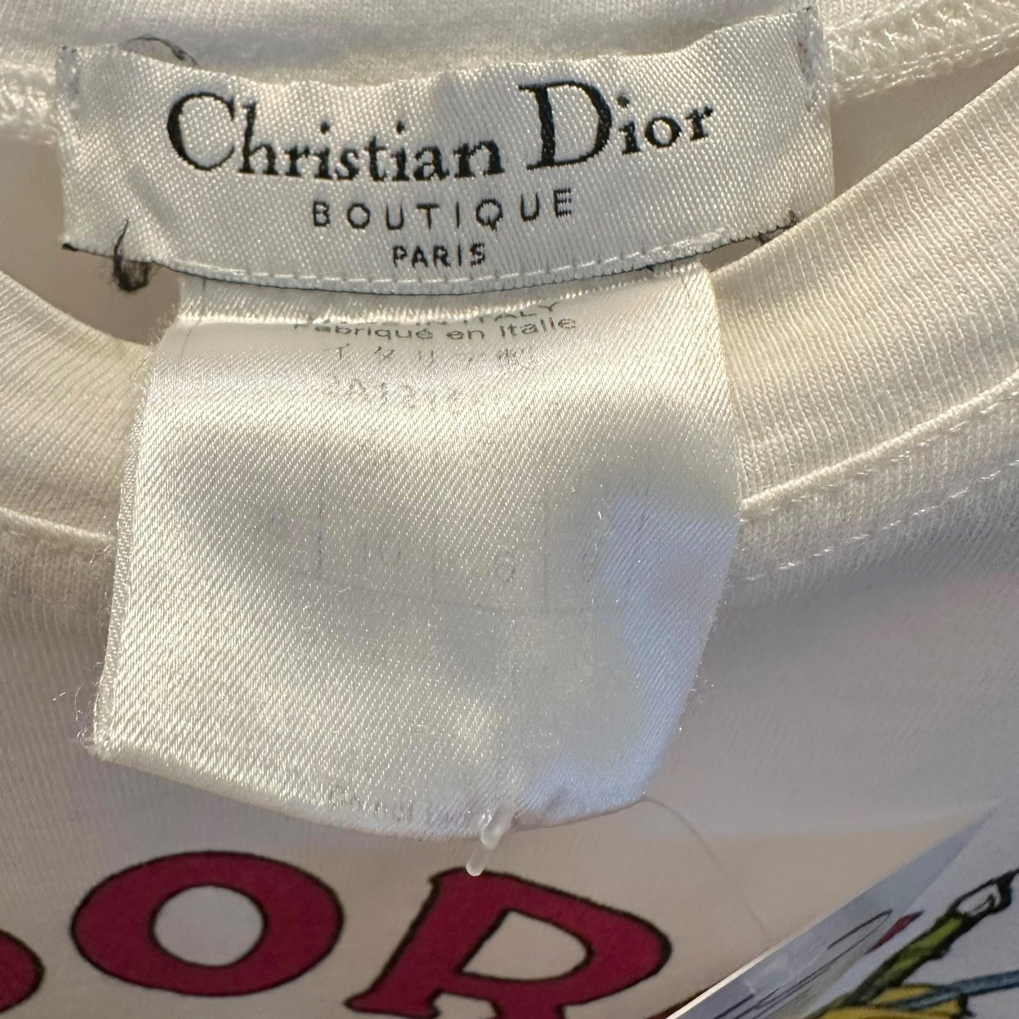 Christian Dior F/W 2002 J'Adore Dior Cartoon Graphic T-Shirt