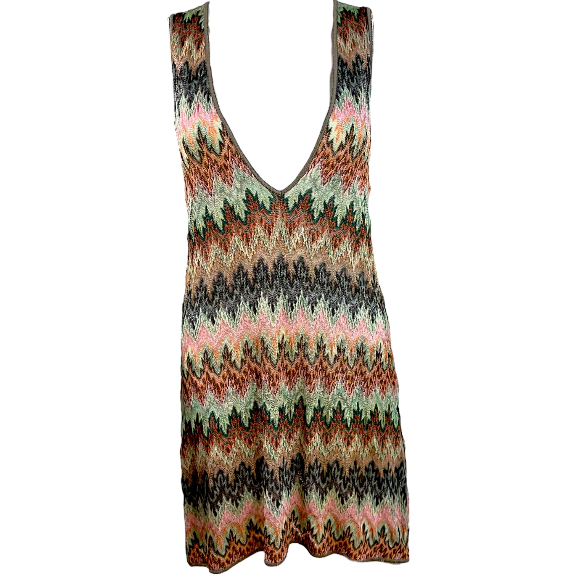 Missoni Mare Sheer Knit Mini Dress Multicolor Chevron