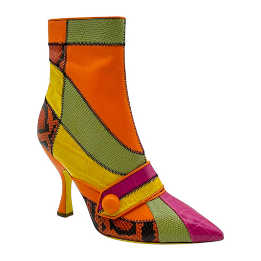 Moschino Multicolor Patchwork Leather Ankle Boots - Outfit Repeater