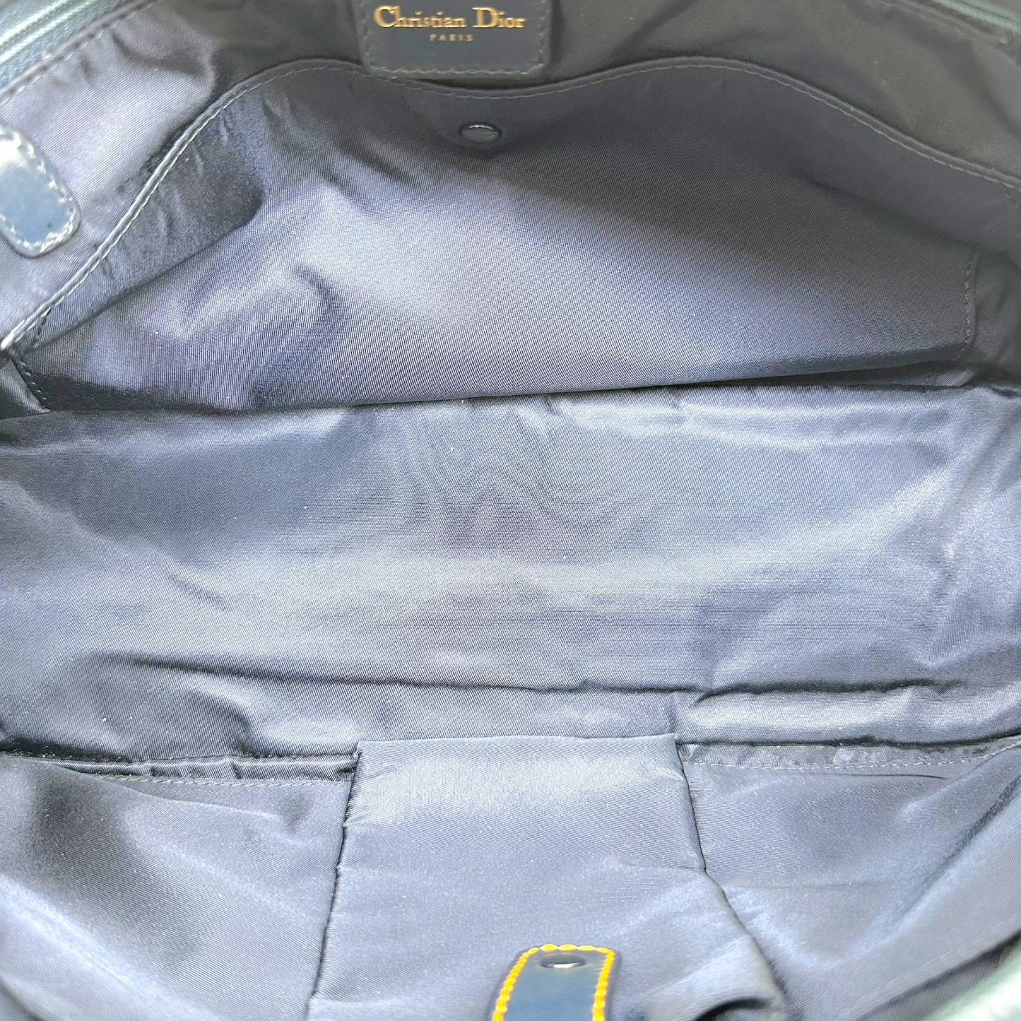 Christian Dior Bowler Bag Navy Blue Trotter Monogram
