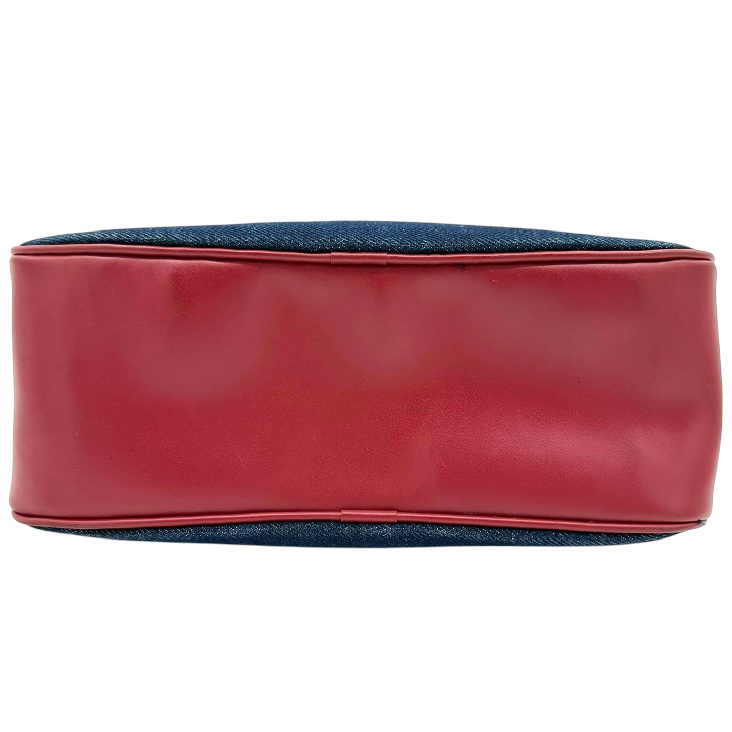 Courreges Denim & Red Leather Trim Mini Bag