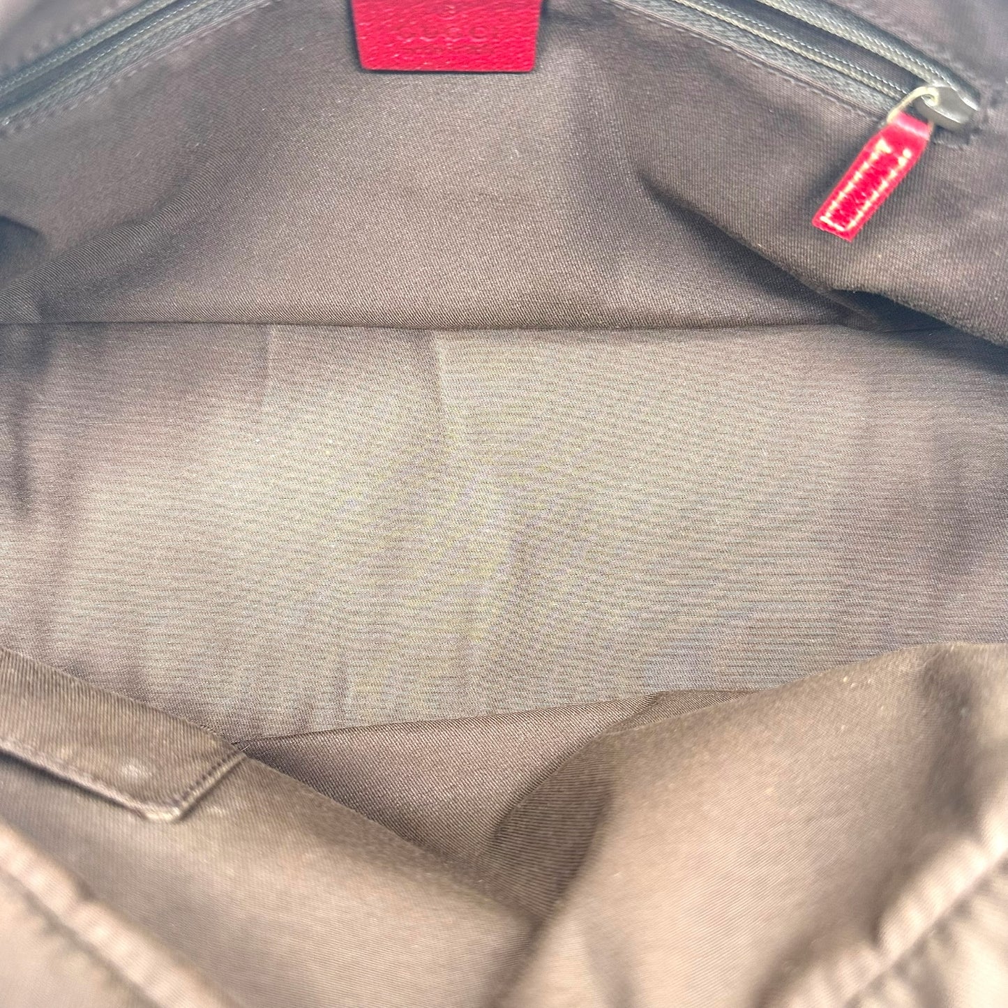 Gucci Tan Monogram & Burgundy Leather Bowler Bag