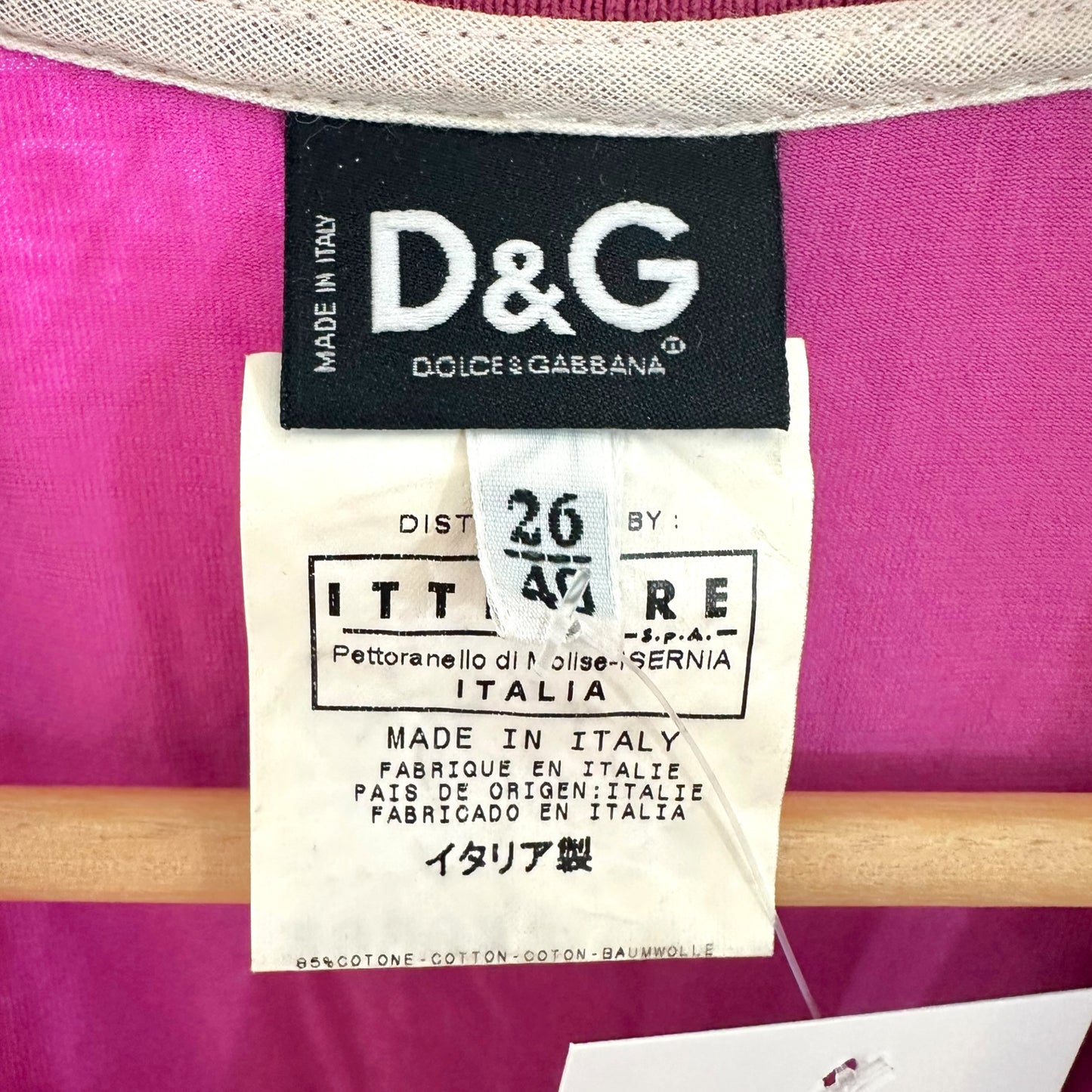 D&G Dolce & Gabbana Purple & Gold Word Tank