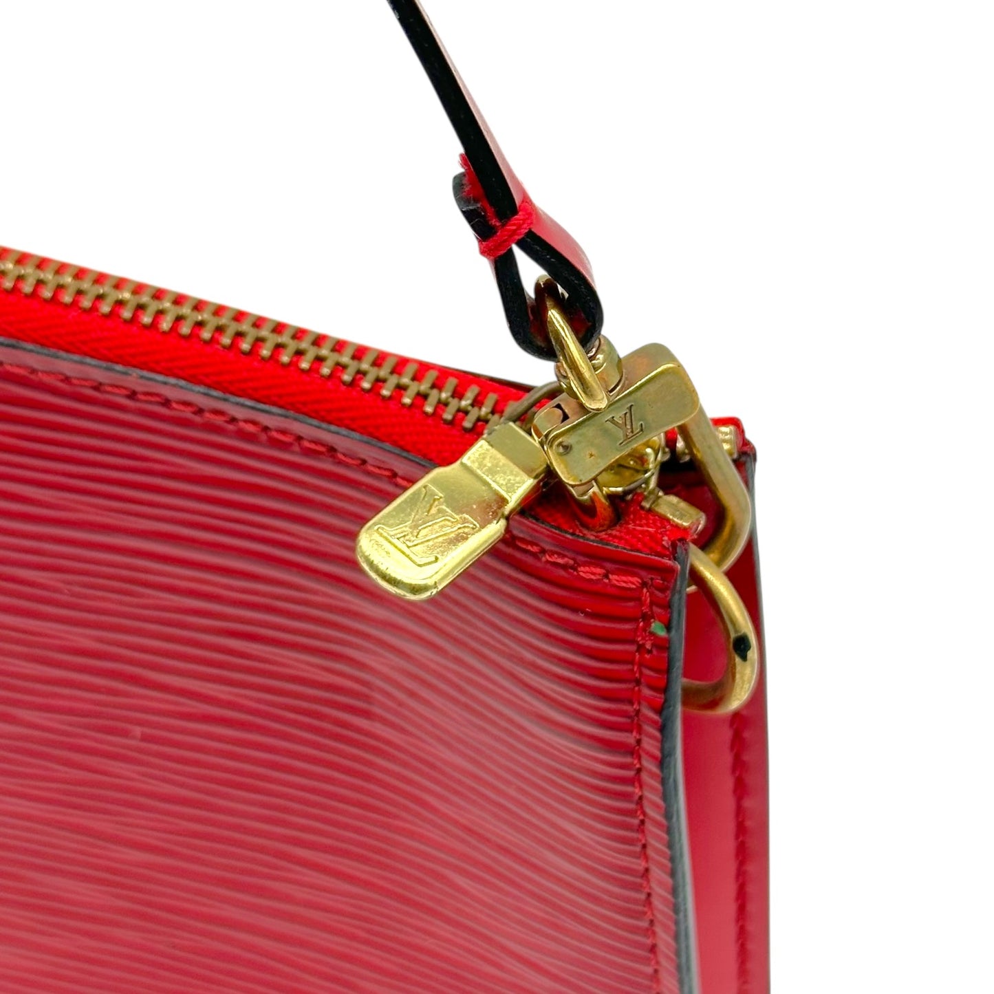 Louis Vuitton Red Epi Leather Pochette Mini Bag
