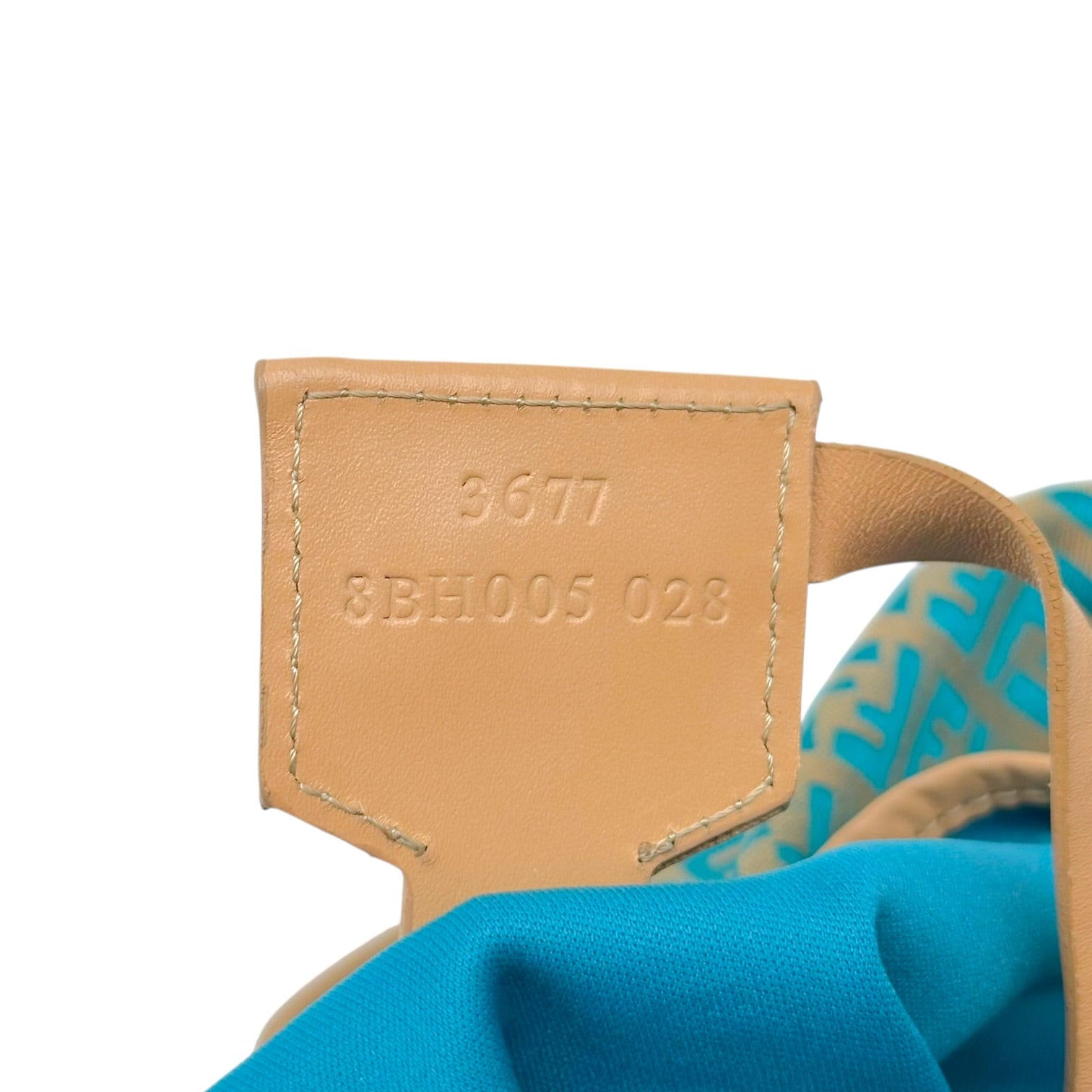 Fendi Tote Bag Tan Turquoise Zucchino Monogram Canvas