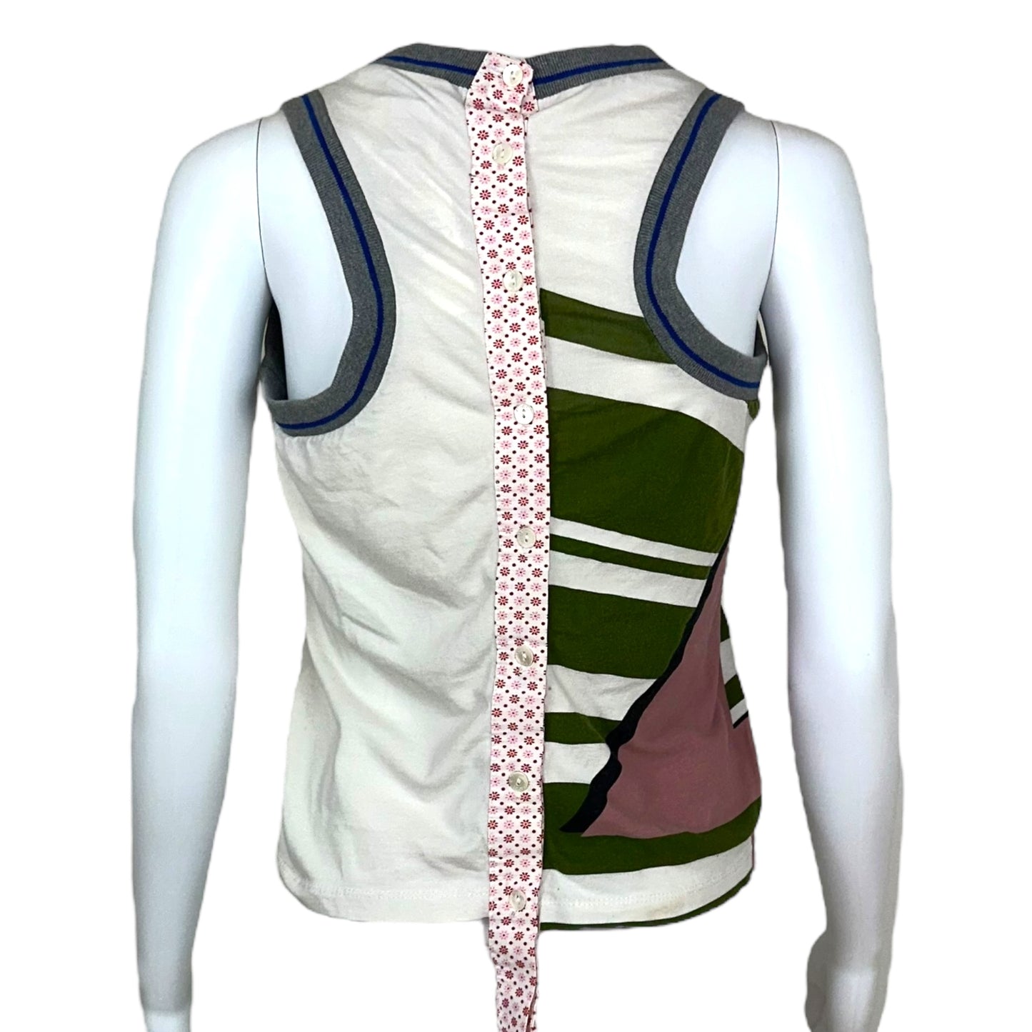 D&G Dolce & Gabbana Pink & Green Sporty Logo Tank Top