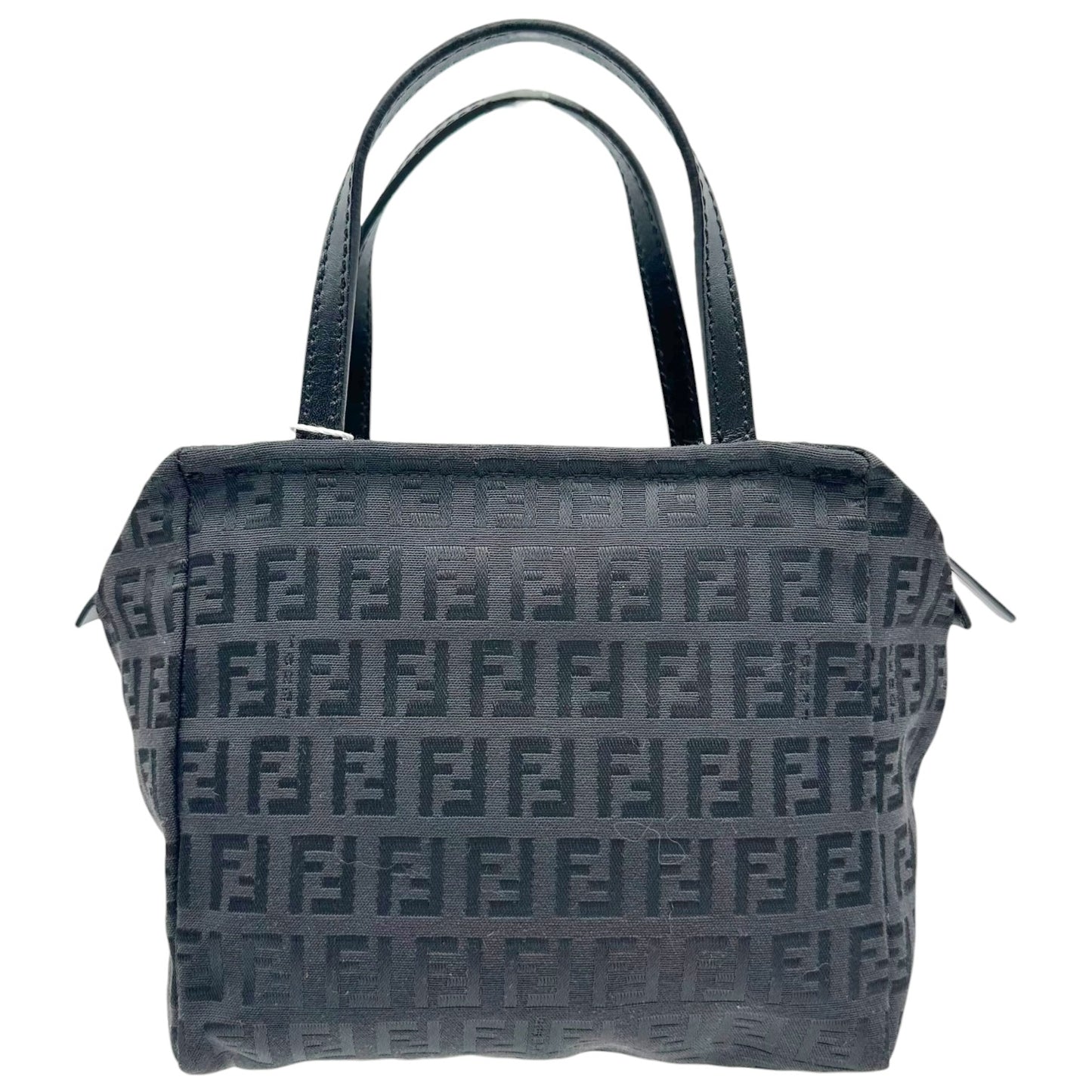 Fendi Black Zucchino Monogram Small Square Pochette Bag