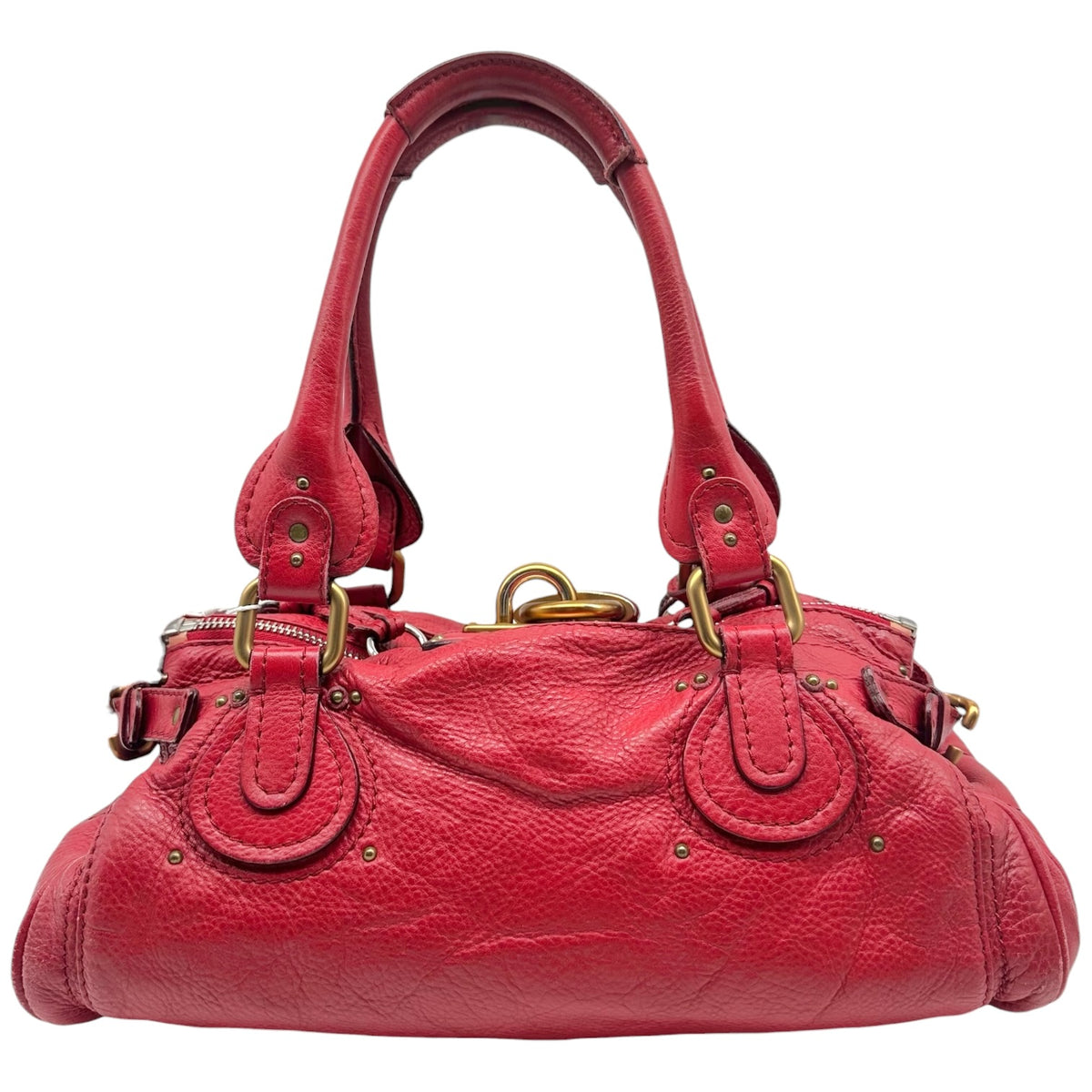 Chloé Red Leather Paddington Shoulder Bag