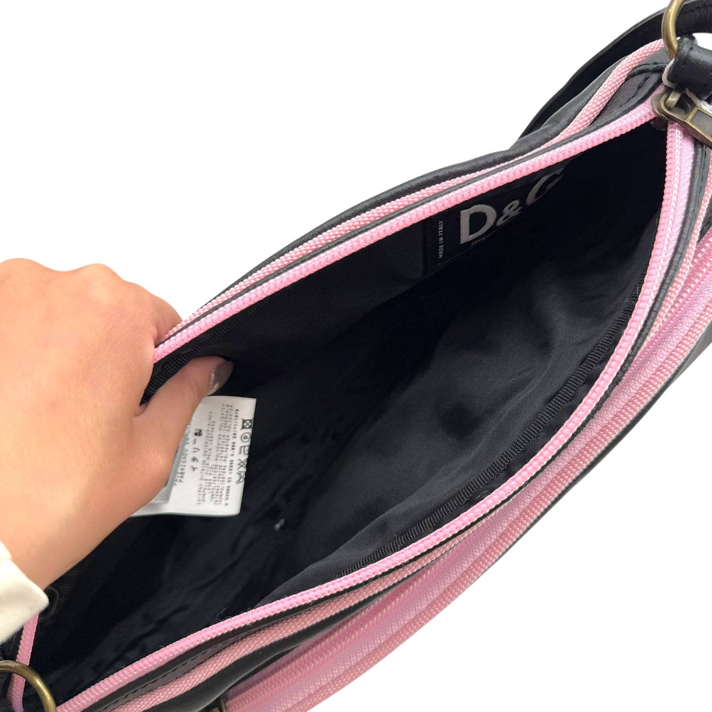 Dolce & Gabbana Pink Black Tennis Style Shoulder Bag