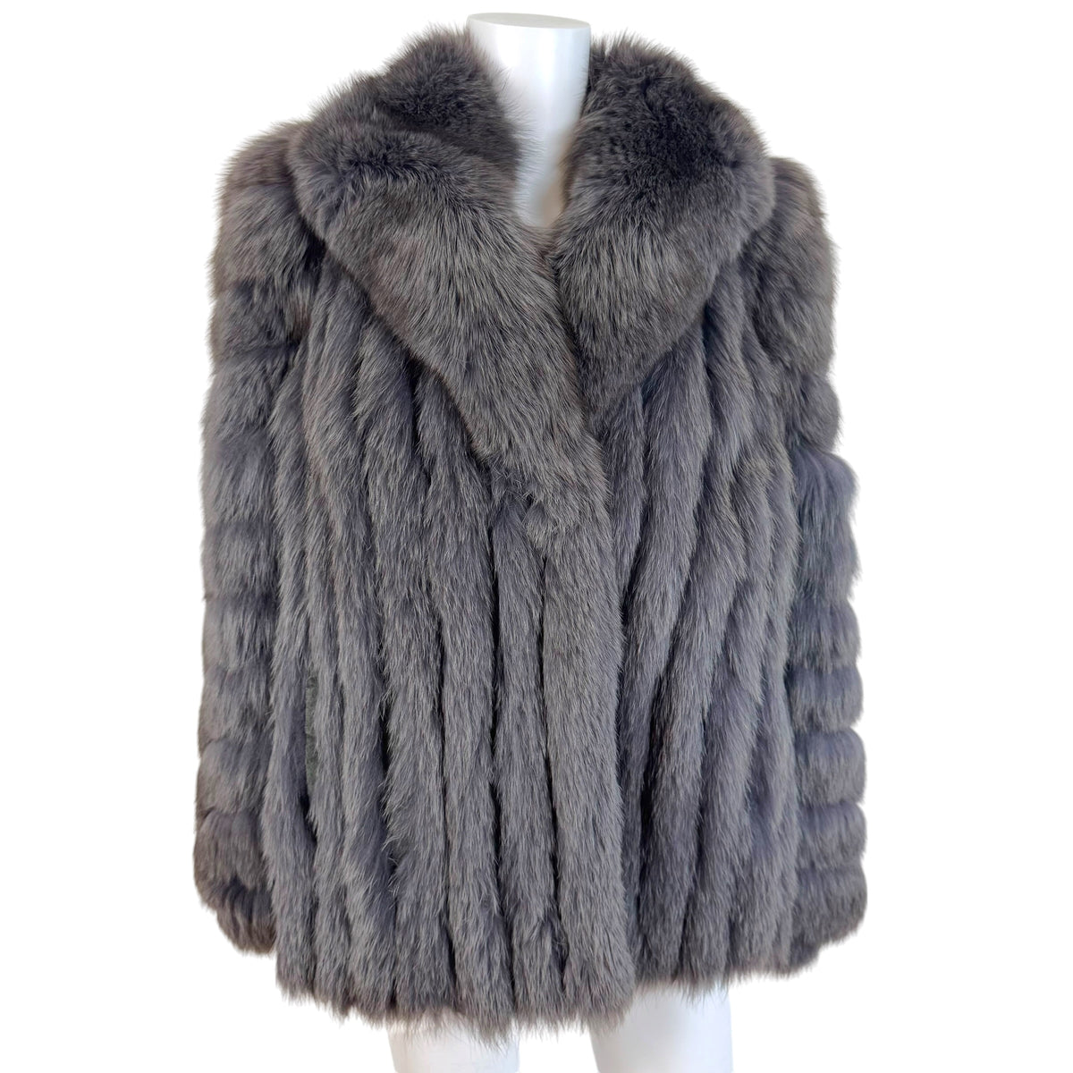Saga Fox Gray Dyed Fox Fur Coat